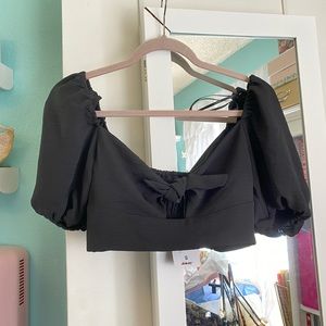 Black Bow Crop Top